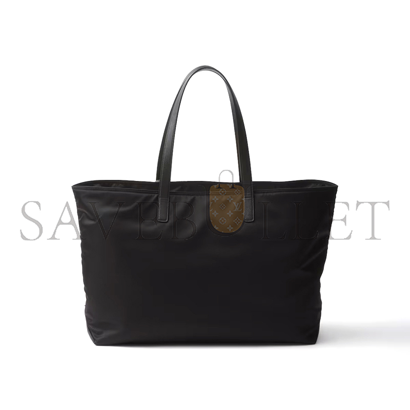Pra*a Pra*a re-edition 1978 large re-nylon and saffiano leather tote bag 1bg527 (43*31*15cm)
